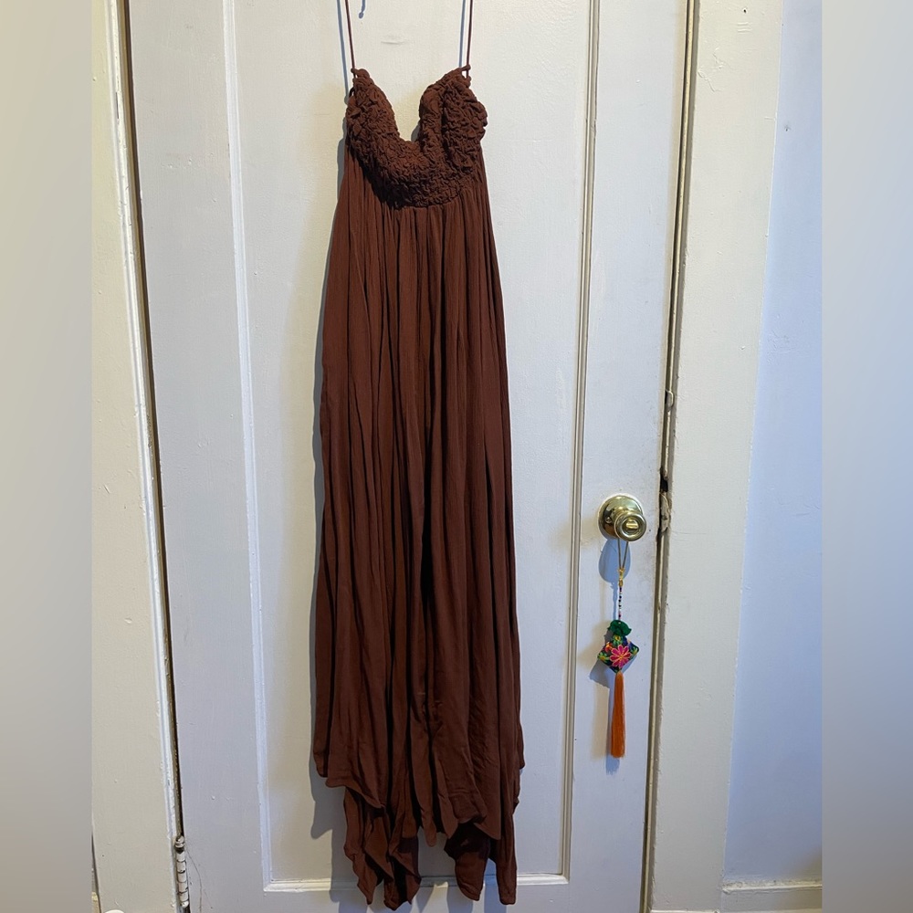 Free People Brown Smocked Dress